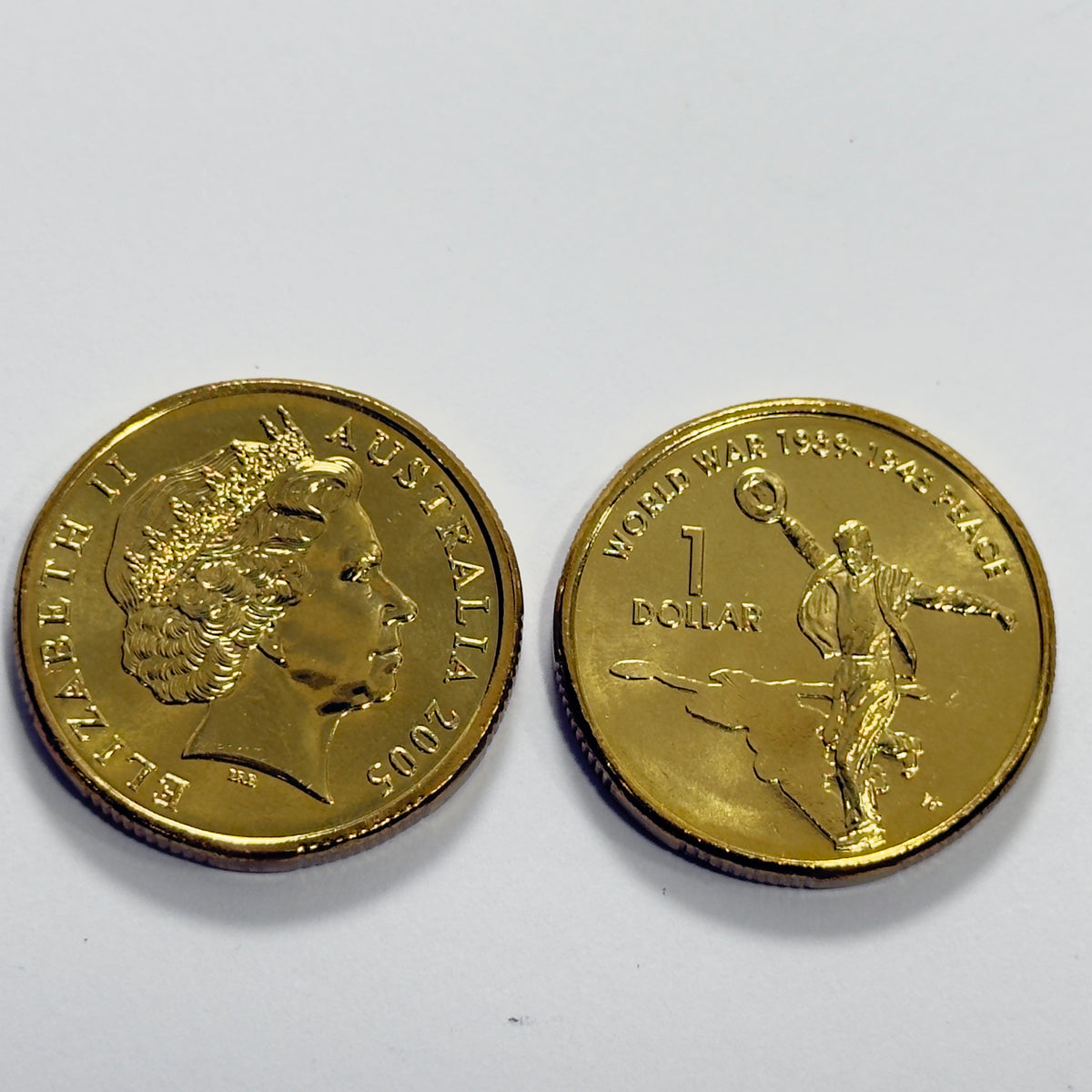 2005 $1 Dancing Man Coin - Uncirculated - 60th Anniversary Of WW2 - In 2x2