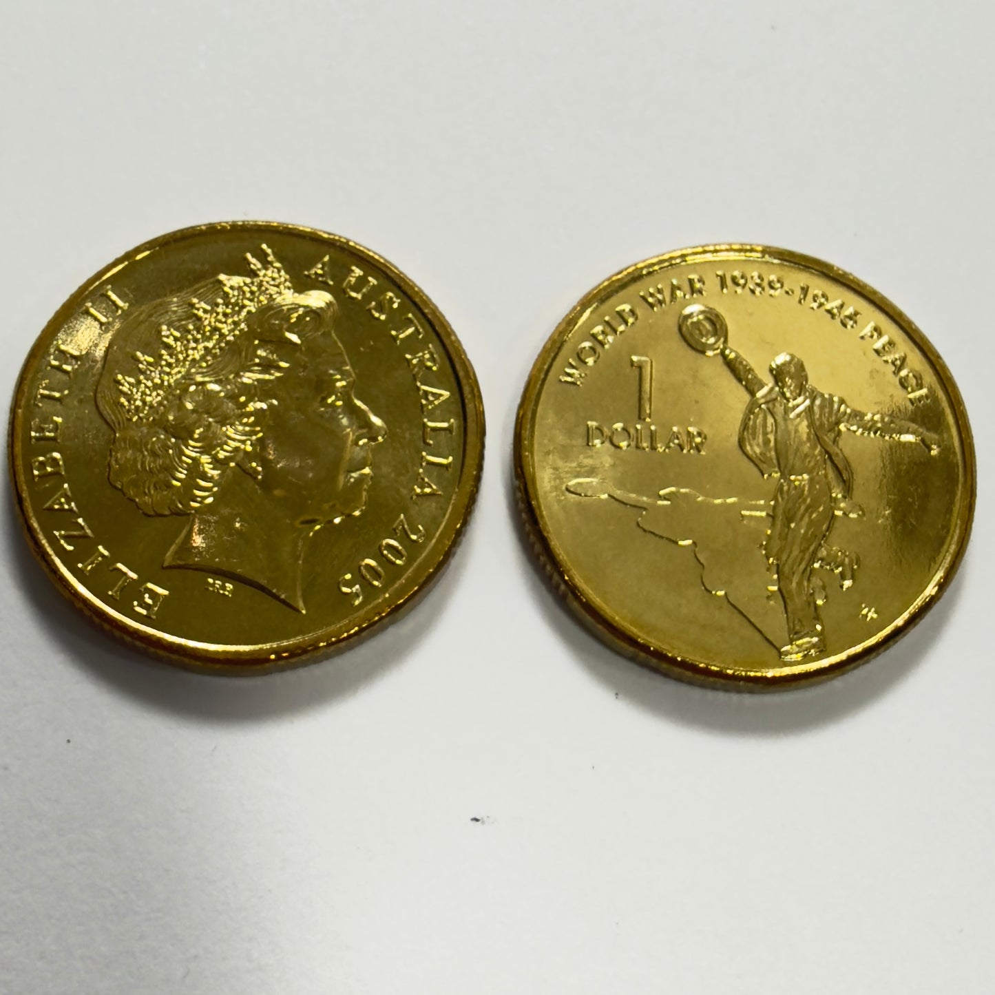 2005 $1 Dancing Man Coin - Uncirculated - 60th Anniversary Of WW2 - In 2x2