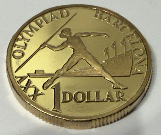 1992 $1 Proof Coin - Barcelona Olympics - One Dollar - comes in 2x2