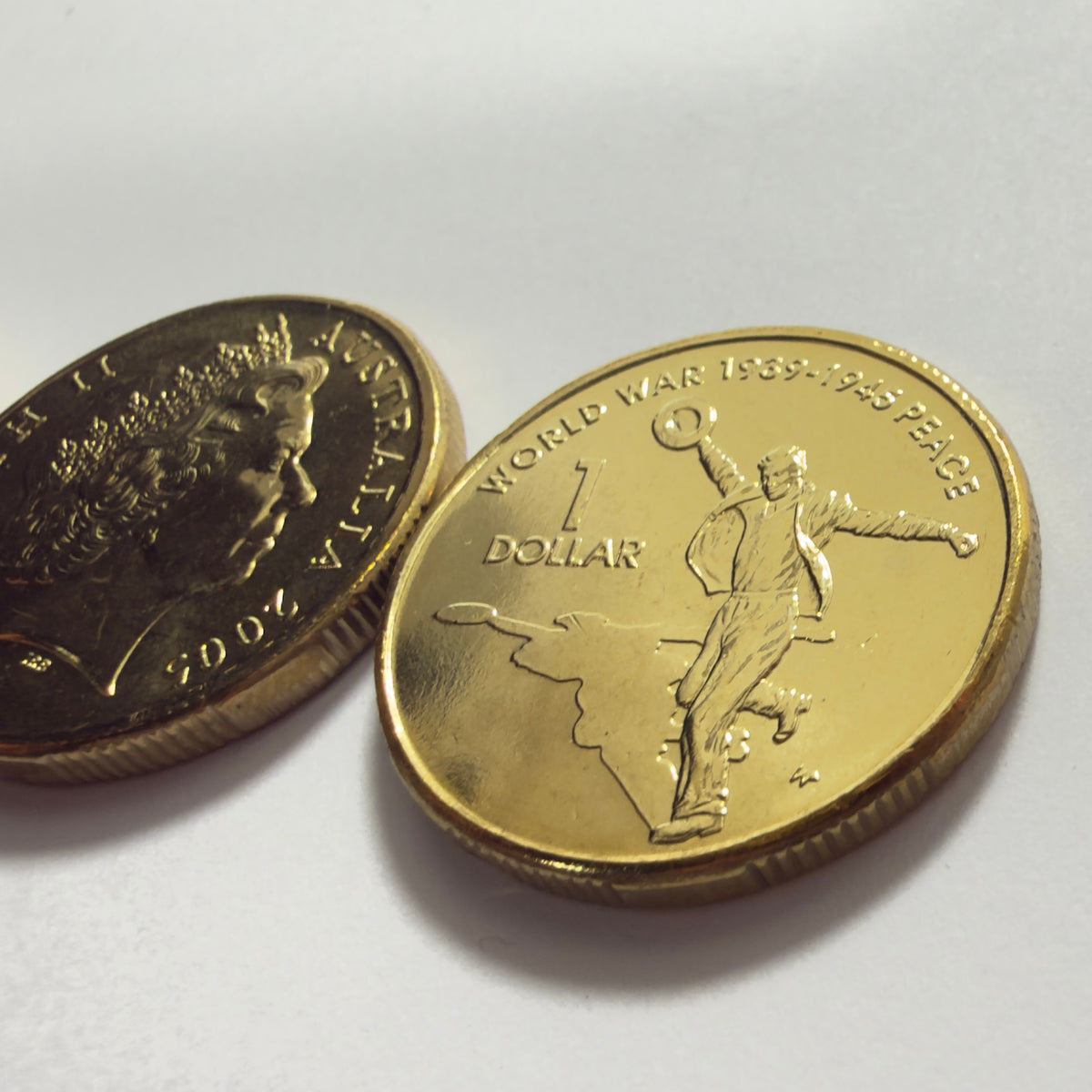 2005 $1 Dancing Man Coin - Uncirculated - 60th Anniversary Of WW2 - In 2x2