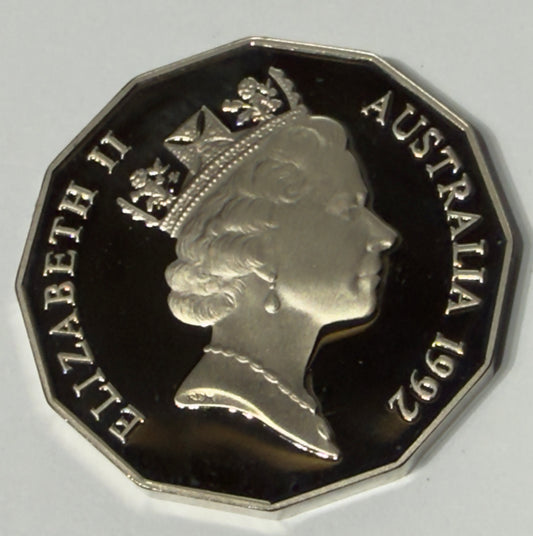 1992 50 Cent Proof Coin - Coat of Arms - Fifty Cent - comes in 2x2