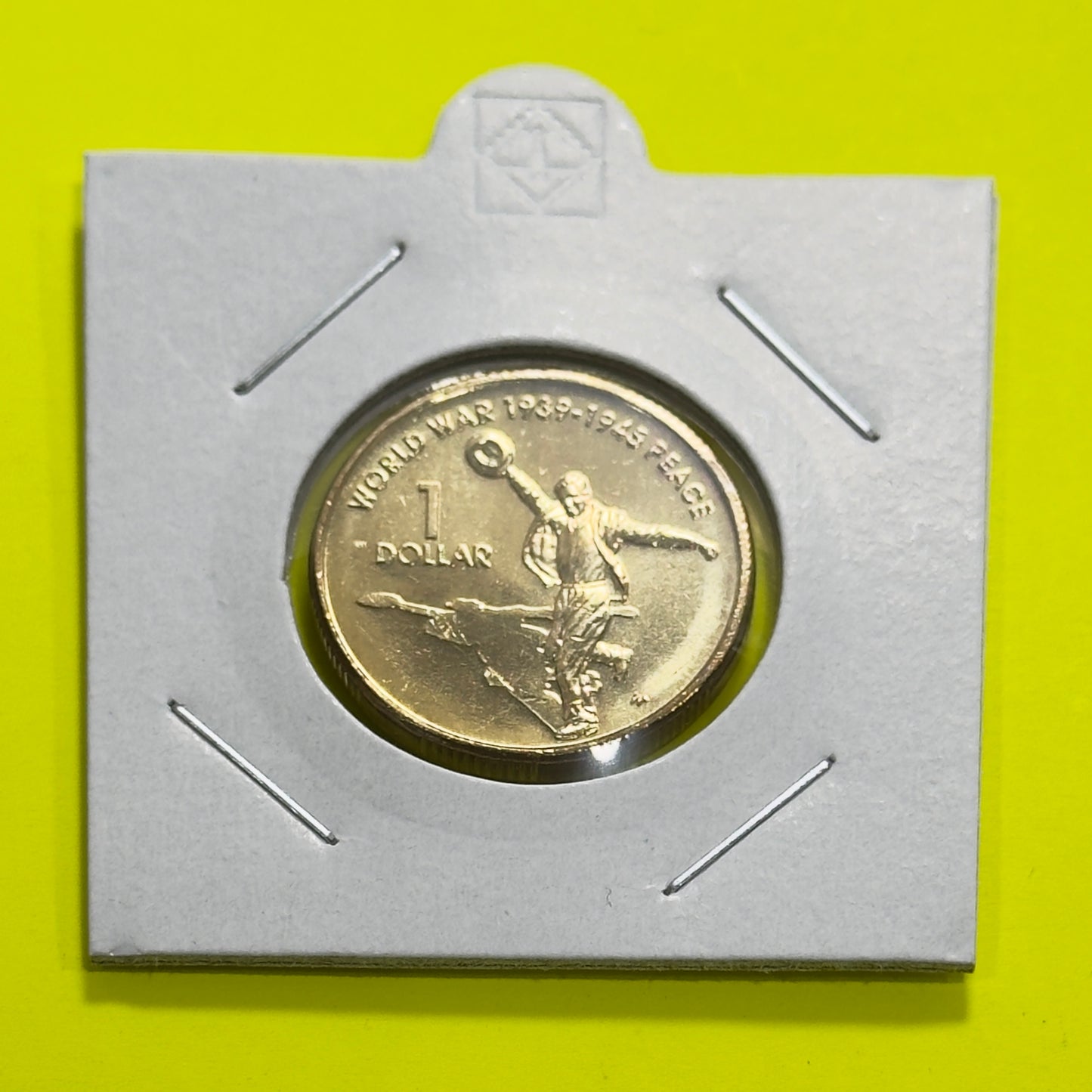 2005 $1 Dancing Man Coin - Uncirculated - 60th Anniversary Of WW2 - In 2x2