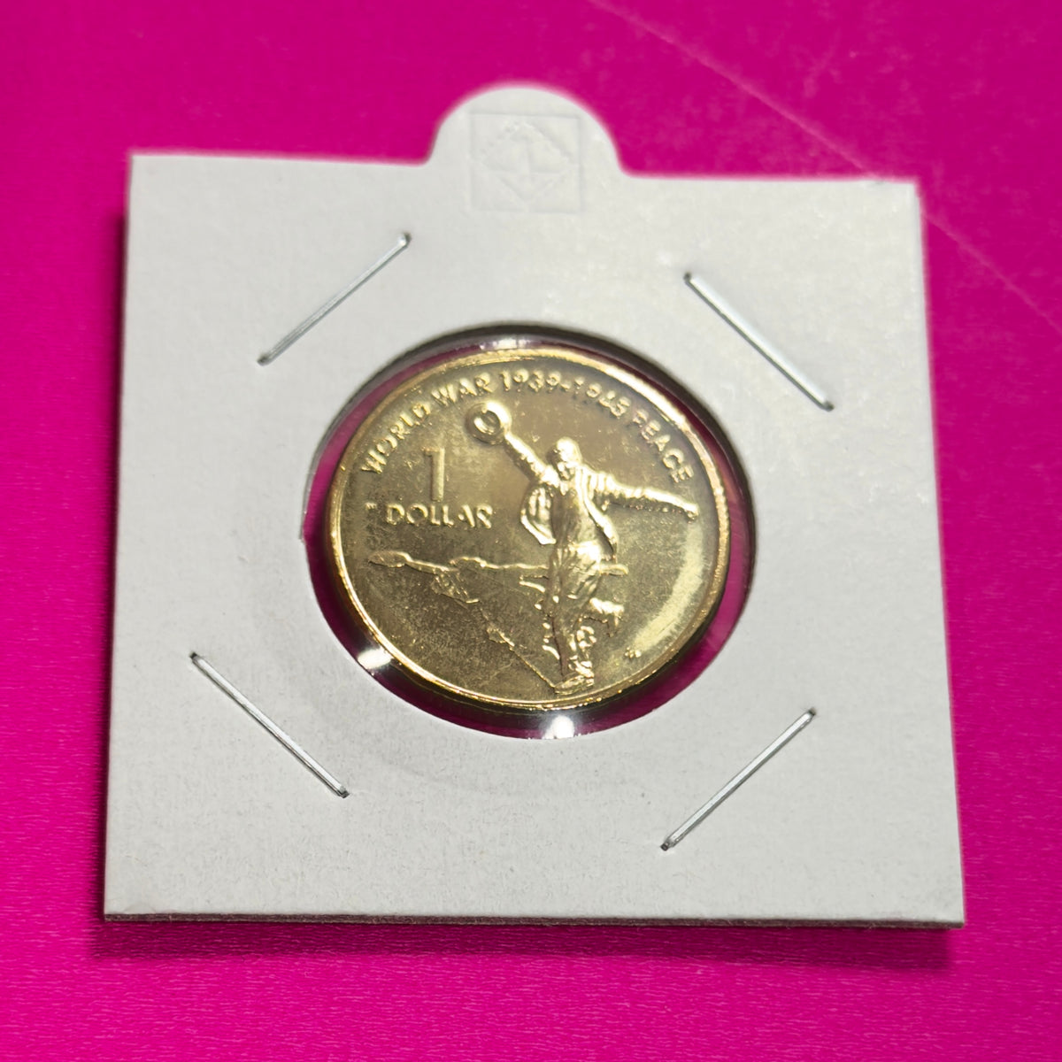 2005 $1 Dancing Man Coin - Uncirculated - 60th Anniversary Of WW2 - In 2x2