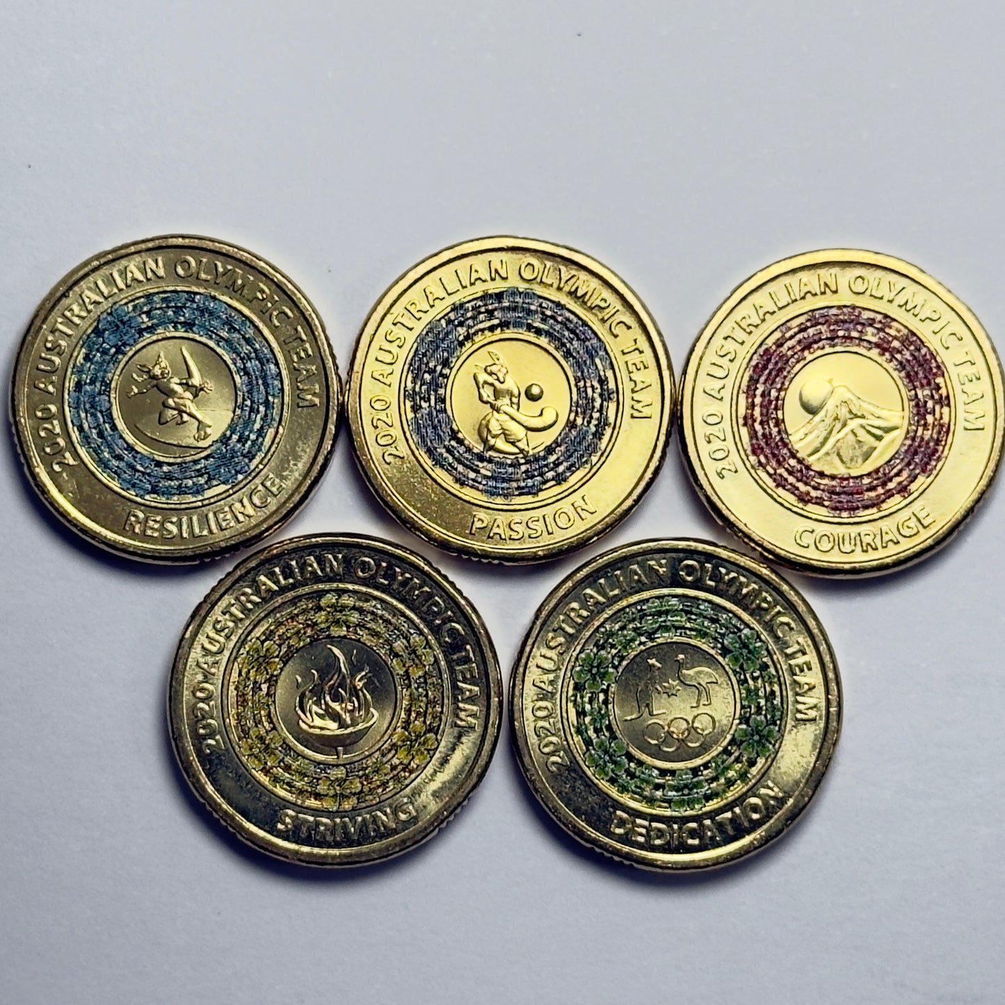 2020 $2 Tokyo Olympics 5 Coin Set - Uncirculated Two Dollar - in 2x2s