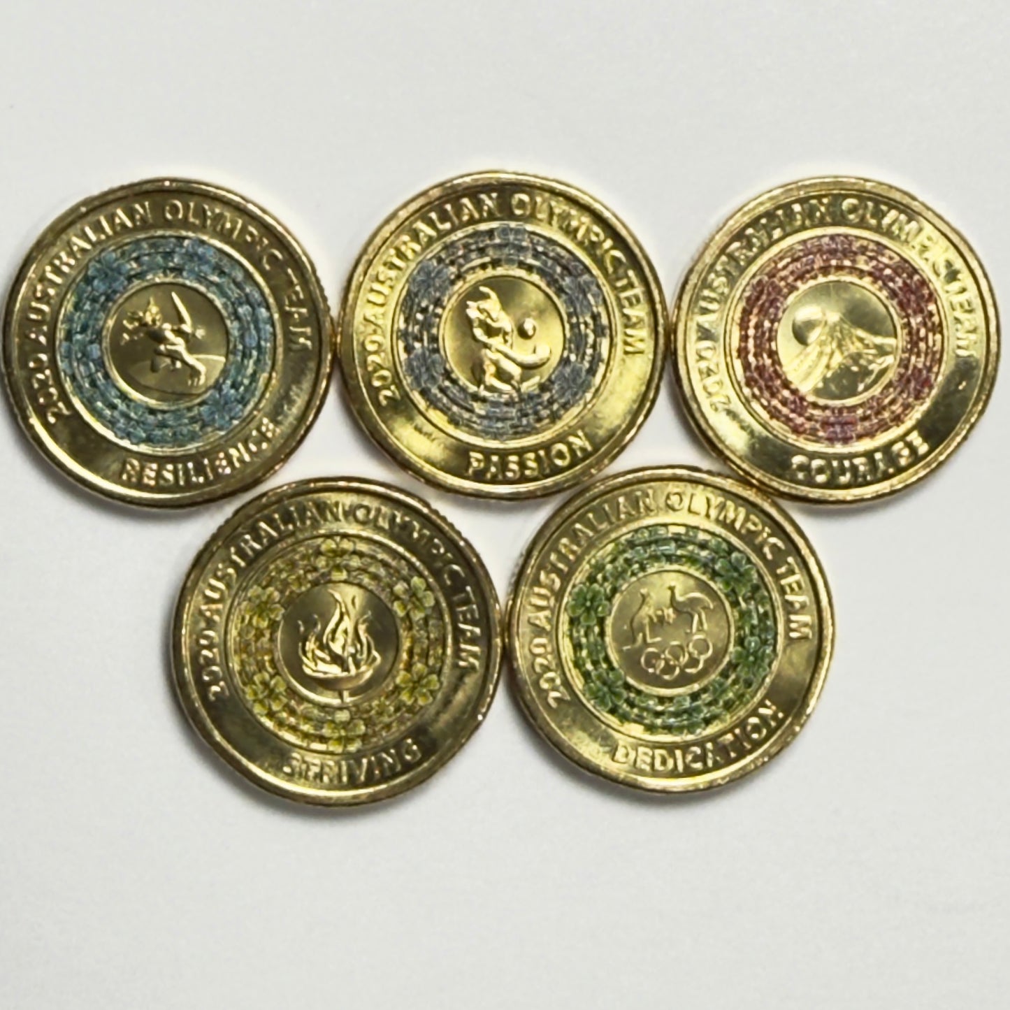 2020 $2 Tokyo Olympics 5 Coin Set - Uncirculated Two Dollar - in 2x2s