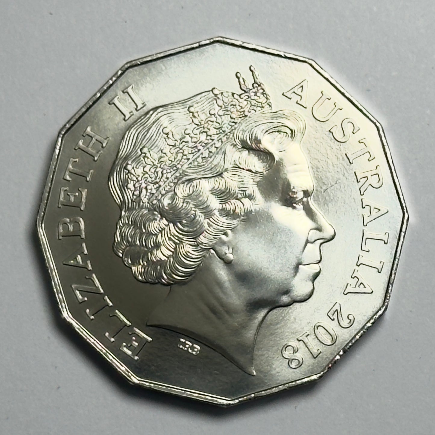 2018 50 Cent Coloured Coin - XY Falcon GT-HO 1971 - Uncirculated in 2x2