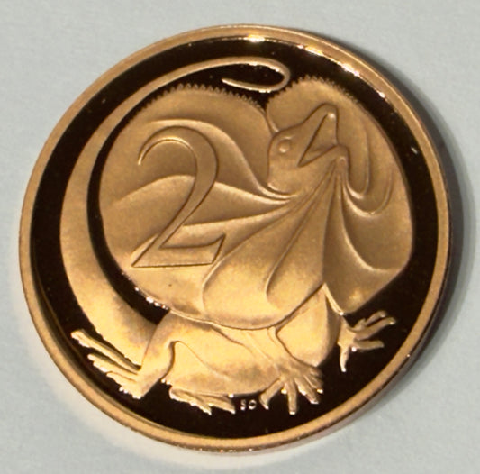 1990 2 Cent Proof Coin - Two Cent Proof Coin - comes in 2x2