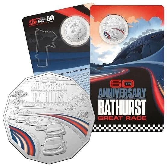 2023 50 Cent Coin - Bathurst Coloured Fifty - 60th Anniversary - Uncirculated - New Age Numismatics