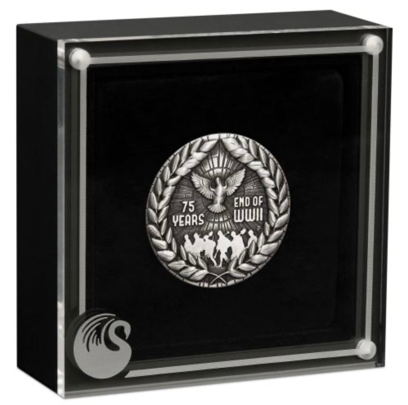 2020 2 Oz Silver Antiqued $2 - 75th Anniversary of the End of WWII - New Age Numismatics