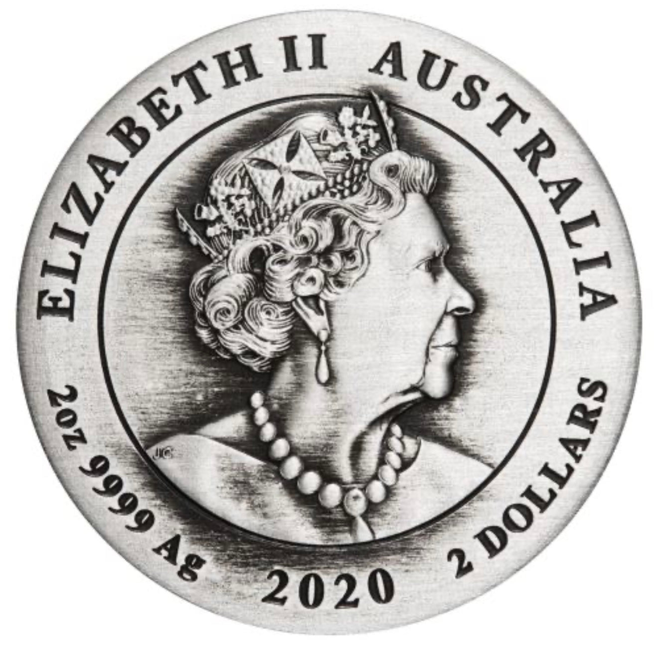 2020 2 Oz Silver Antiqued $2 - 75th Anniversary of the End of WWII - New Age Numismatics