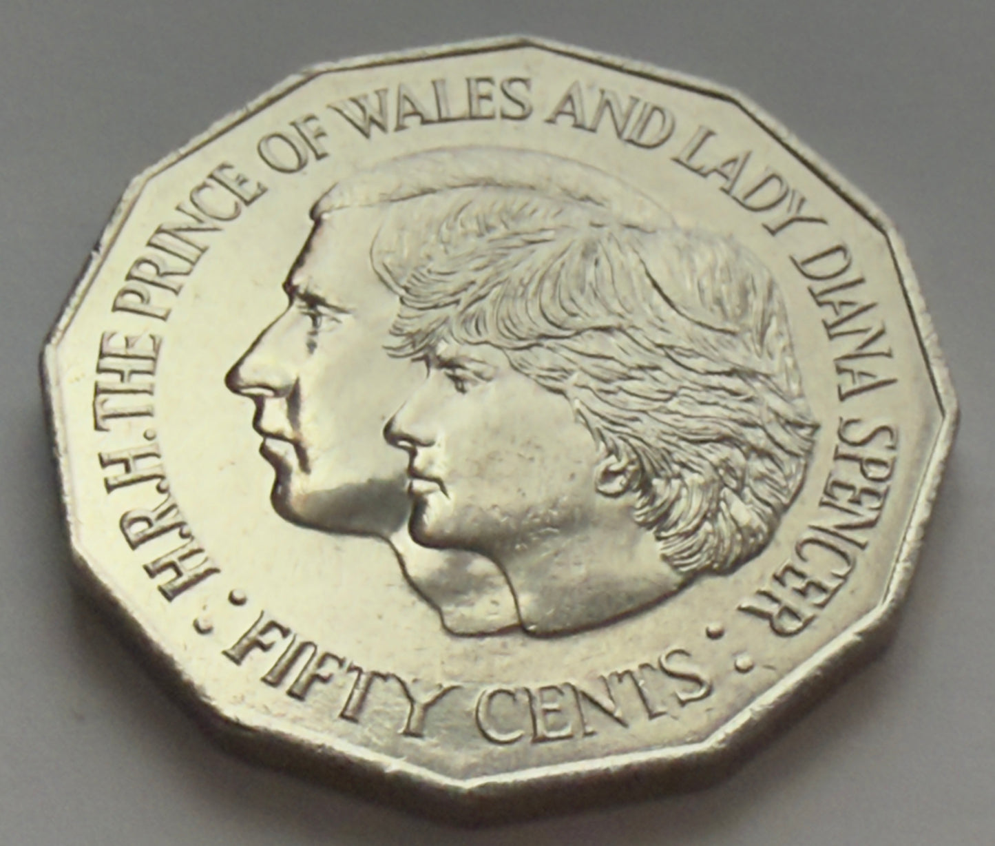 1981 50 Cent Coin - Prince of Wales & Lady Diana - Uncirculated - comes in 2x2