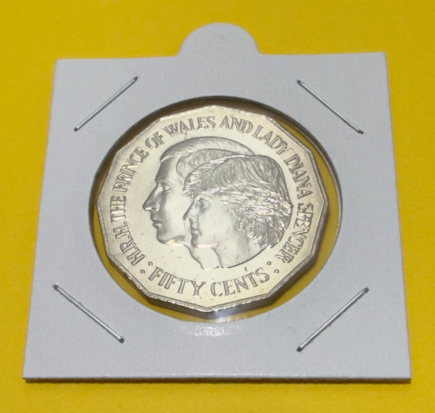 1981 50 Cent Coin - Prince of Wales & Lady Diana - Uncirculated - comes in 2x2
