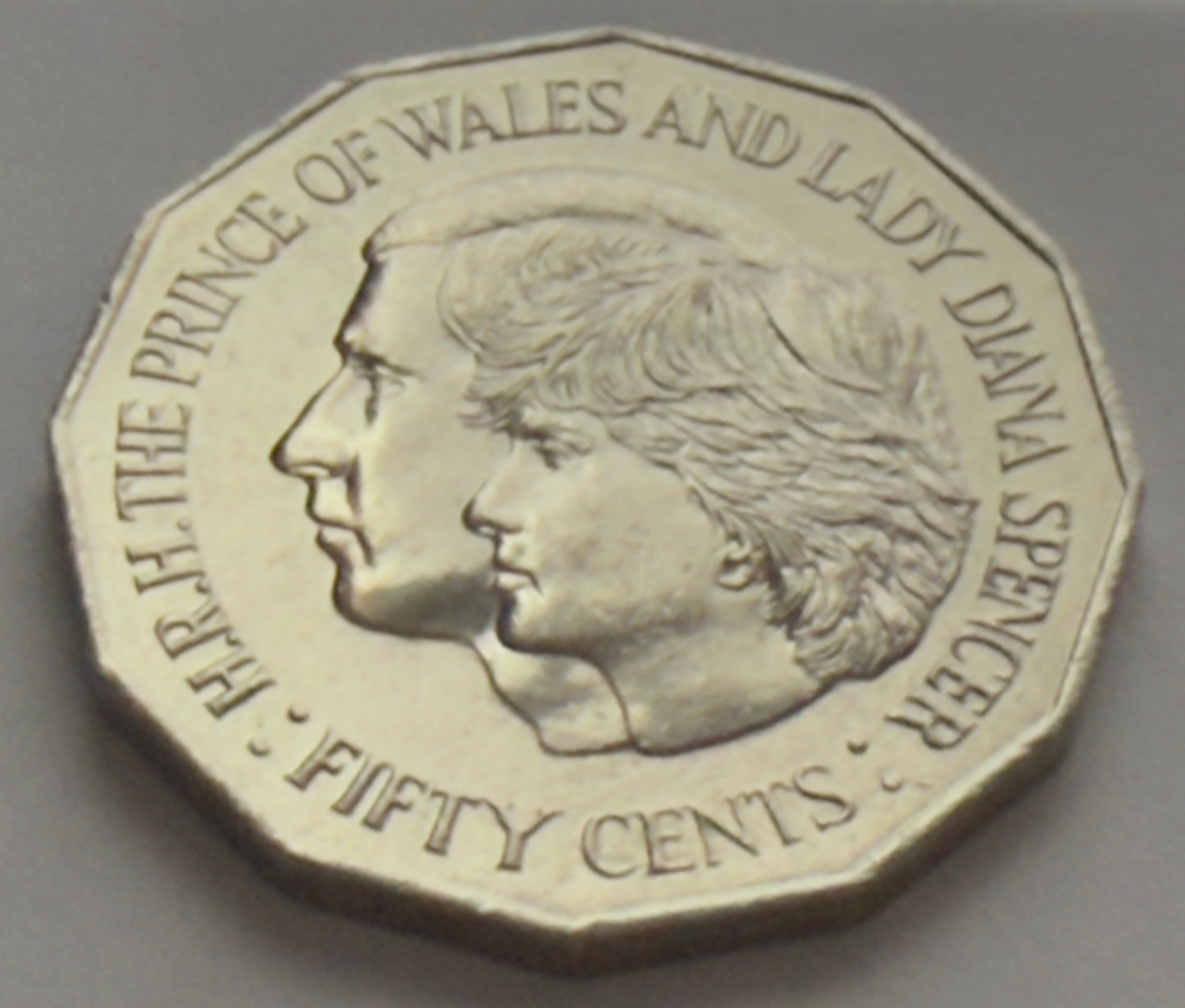 1981 50 Cent Coin - Prince of Wales & Lady Diana - Uncirculated - comes in 2x2