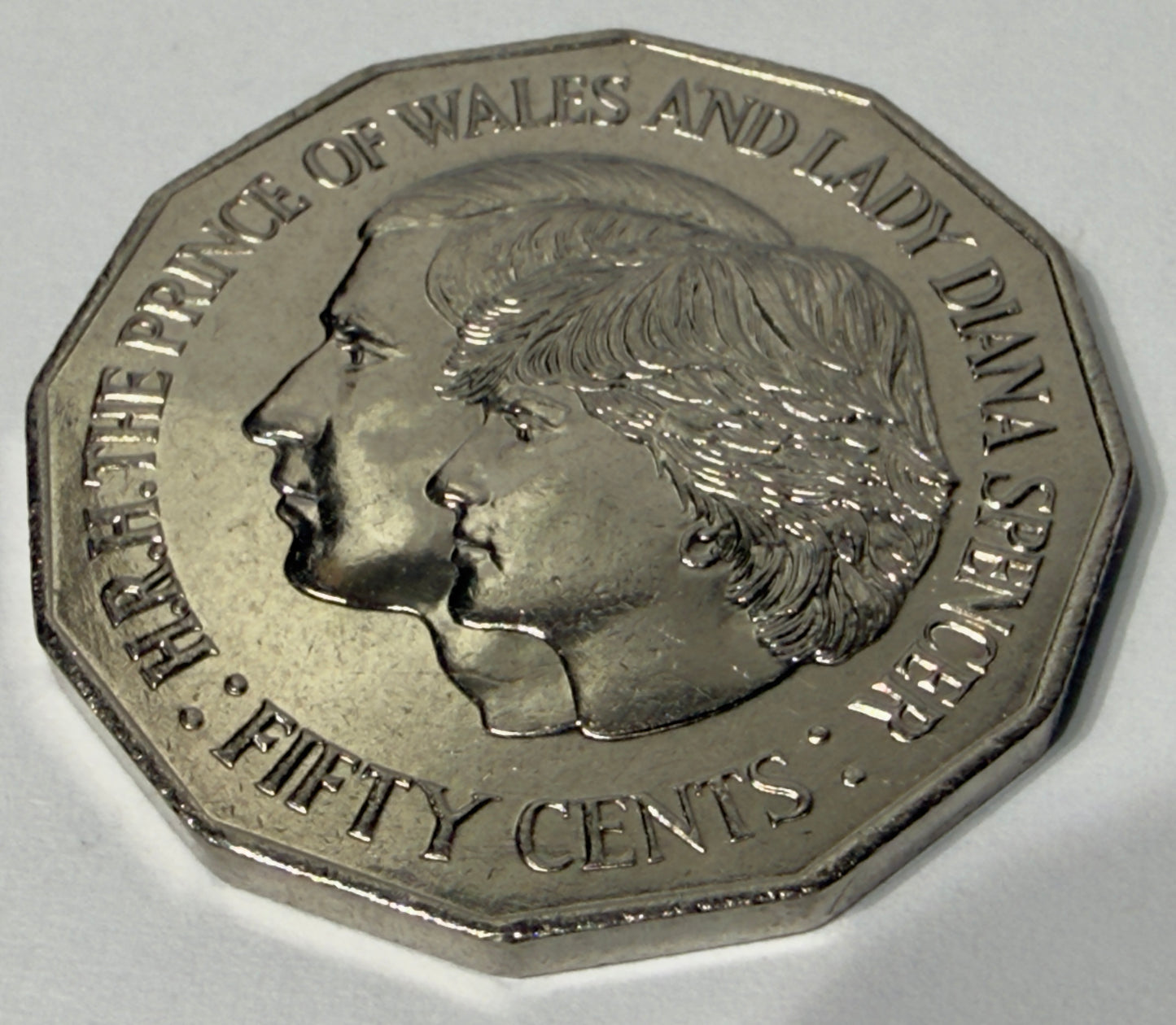 1981 50 Cent Coin - Prince of Wales & Lady Diana - Uncirculated - comes in 2x2