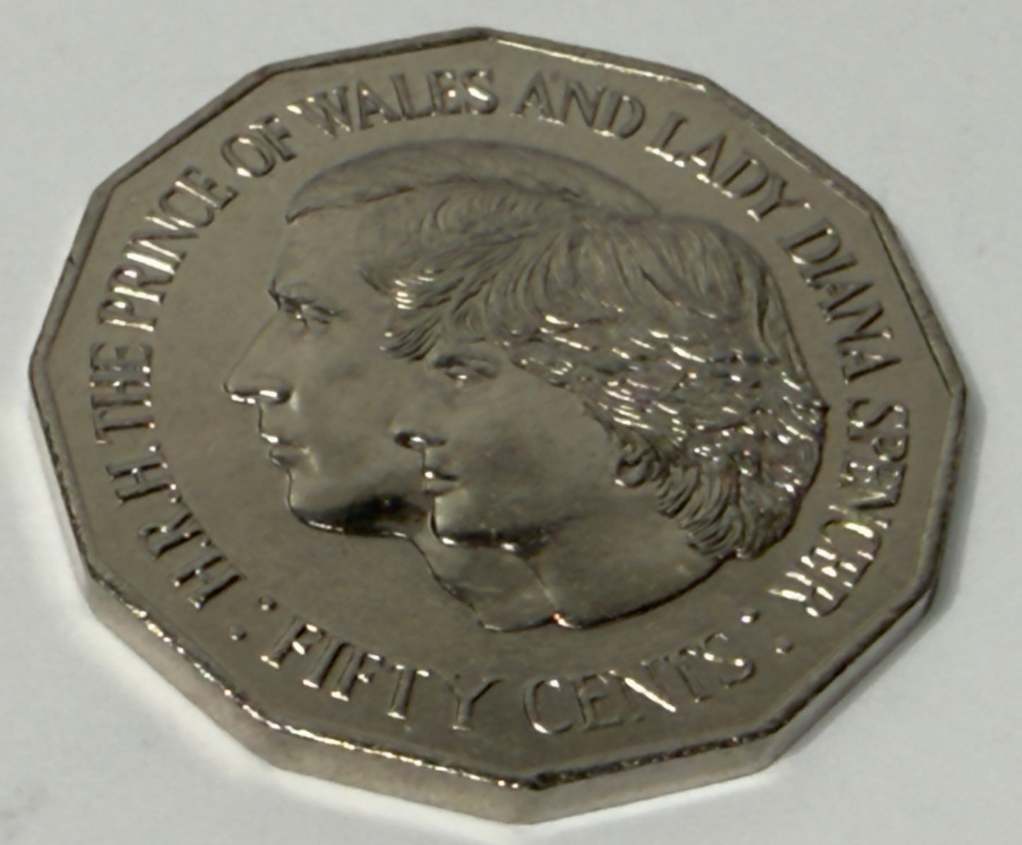 1981 50 Cent Coin - Prince of Wales & Lady Diana - Uncirculated - comes in 2x2