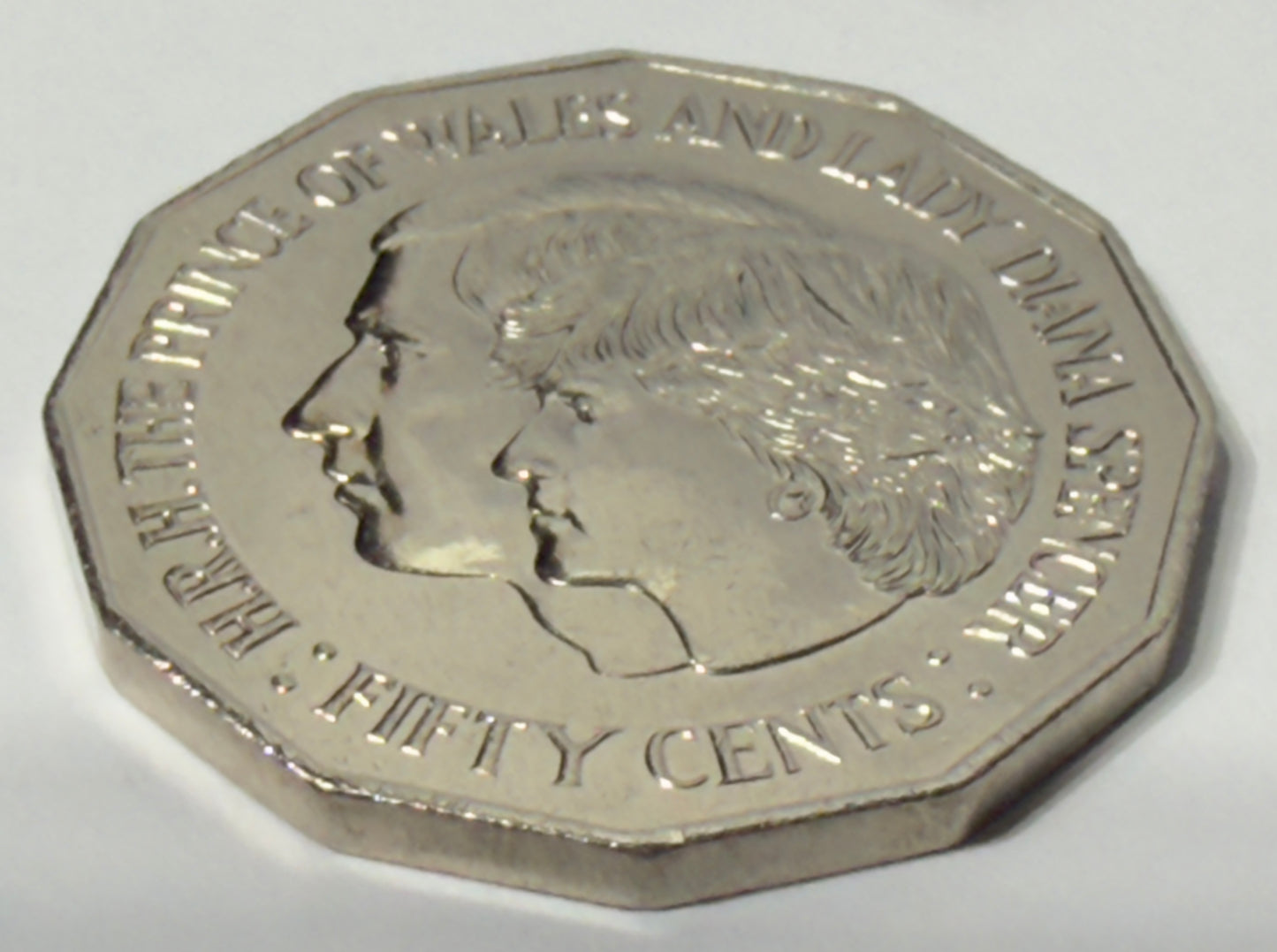 1981 50 Cent Coin - Prince of Wales & Lady Diana - Uncirculated - comes in 2x2
