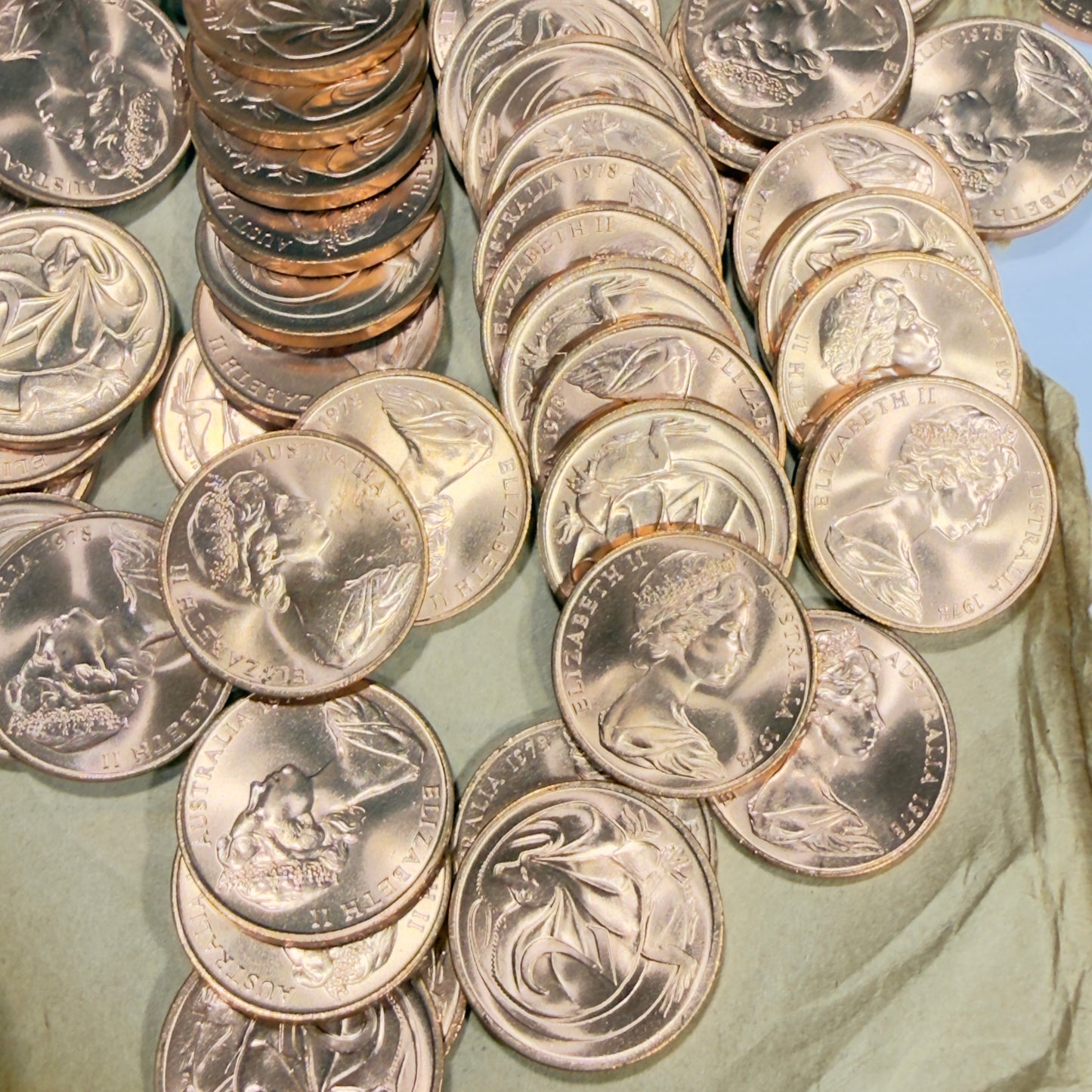 1978 2 Cent Coin - Uncirculated - Ex RAM roll Two Cent - comes in 2x2