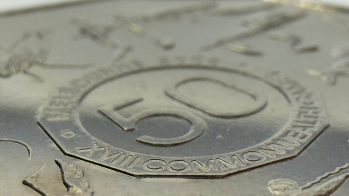2005 50 Cent Coin - Student Design - Commonwealth Games - Uncirculated - in 2x2