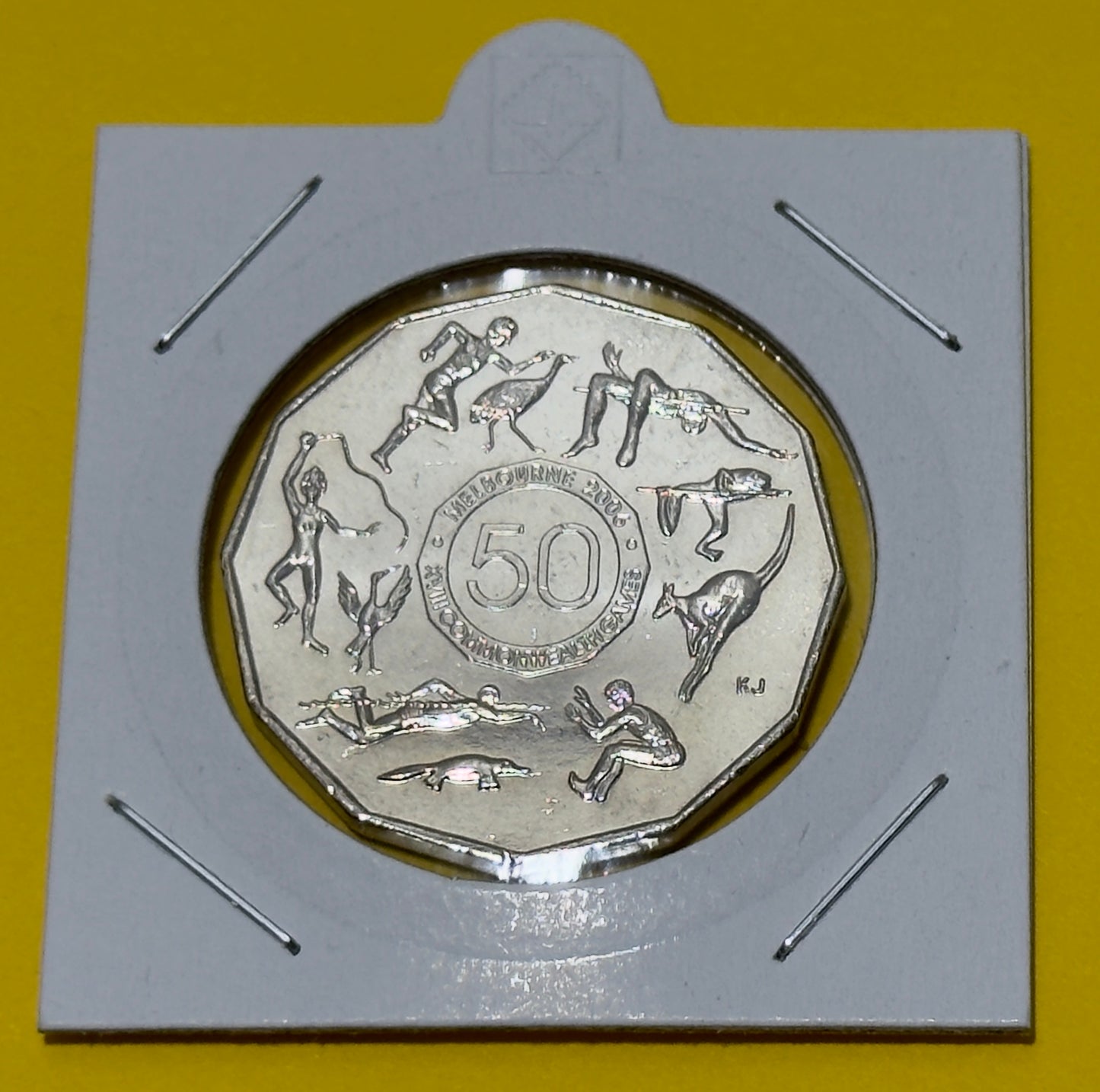 2005 50 Cent Coin - Student Design - Commonwealth Games - Uncirculated - in 2x2