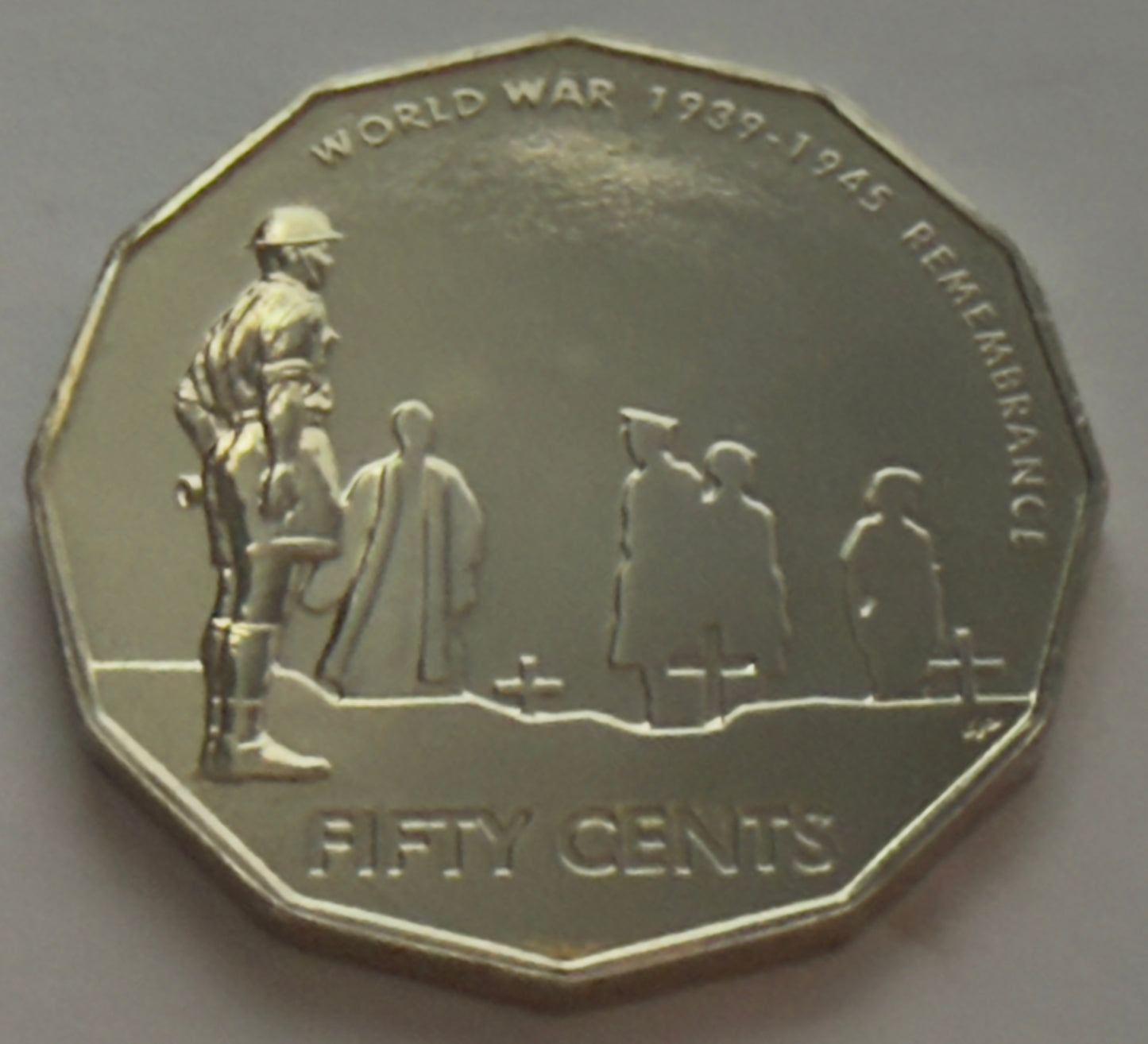 2005 50 Cent Coin - Uncirculated - 60th Anniversary Of WW2 - Comes In 2x2