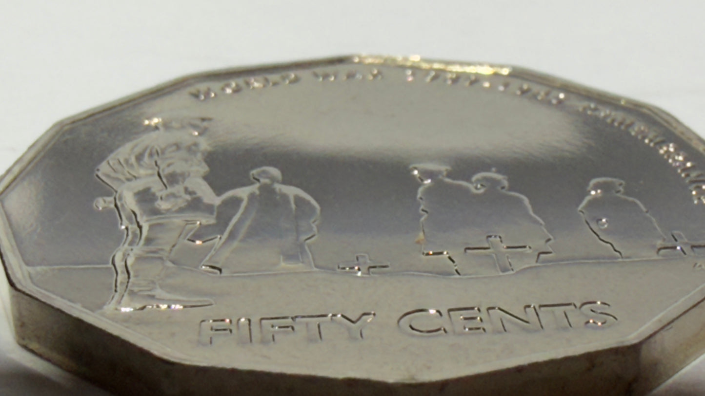 2005 50 Cent Coin - Uncirculated - 60th Anniversary Of WW2 - Comes In 2x2