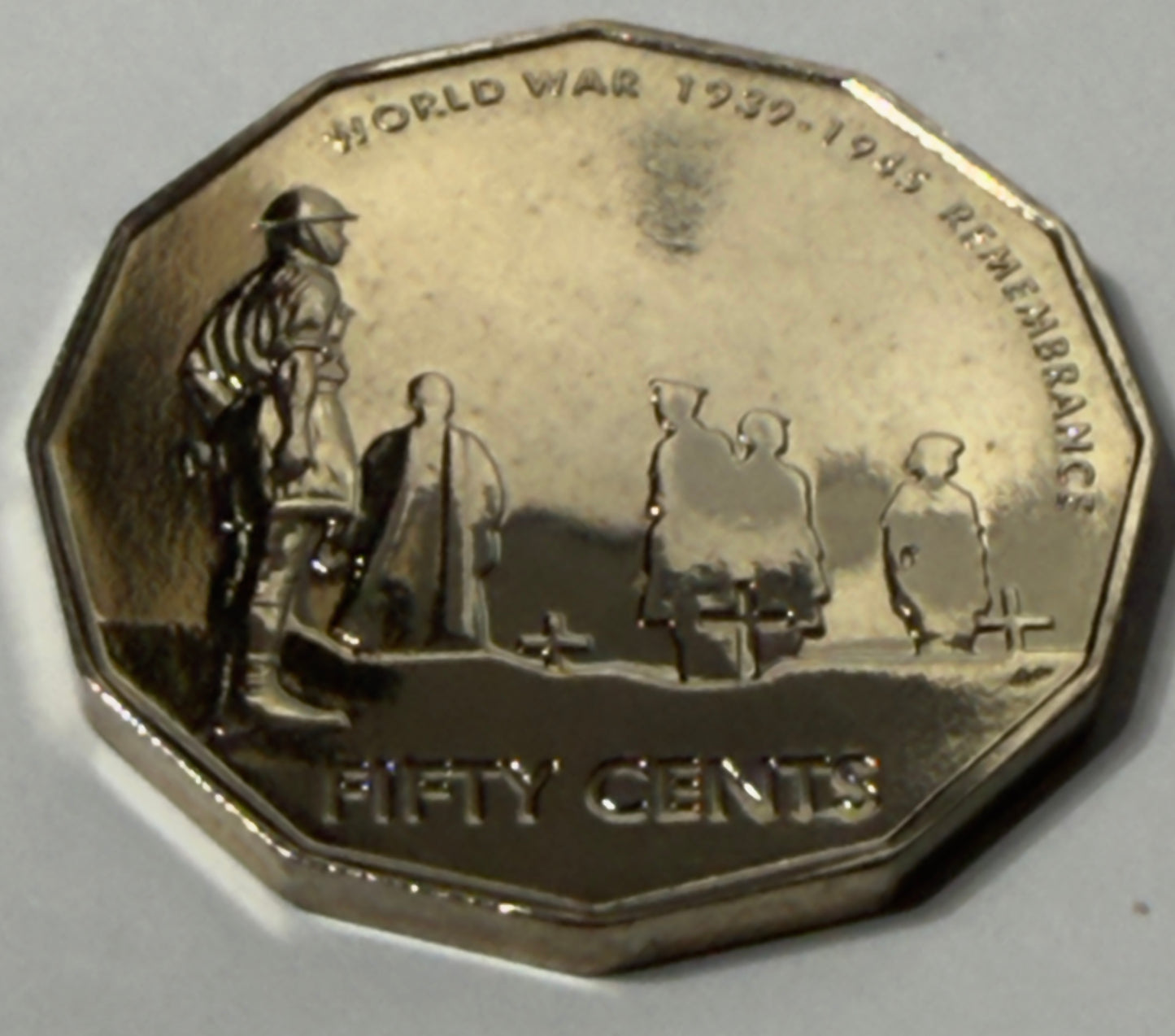2005 50 Cent Coin - Uncirculated - 60th Anniversary Of WW2 - Comes In 2x2