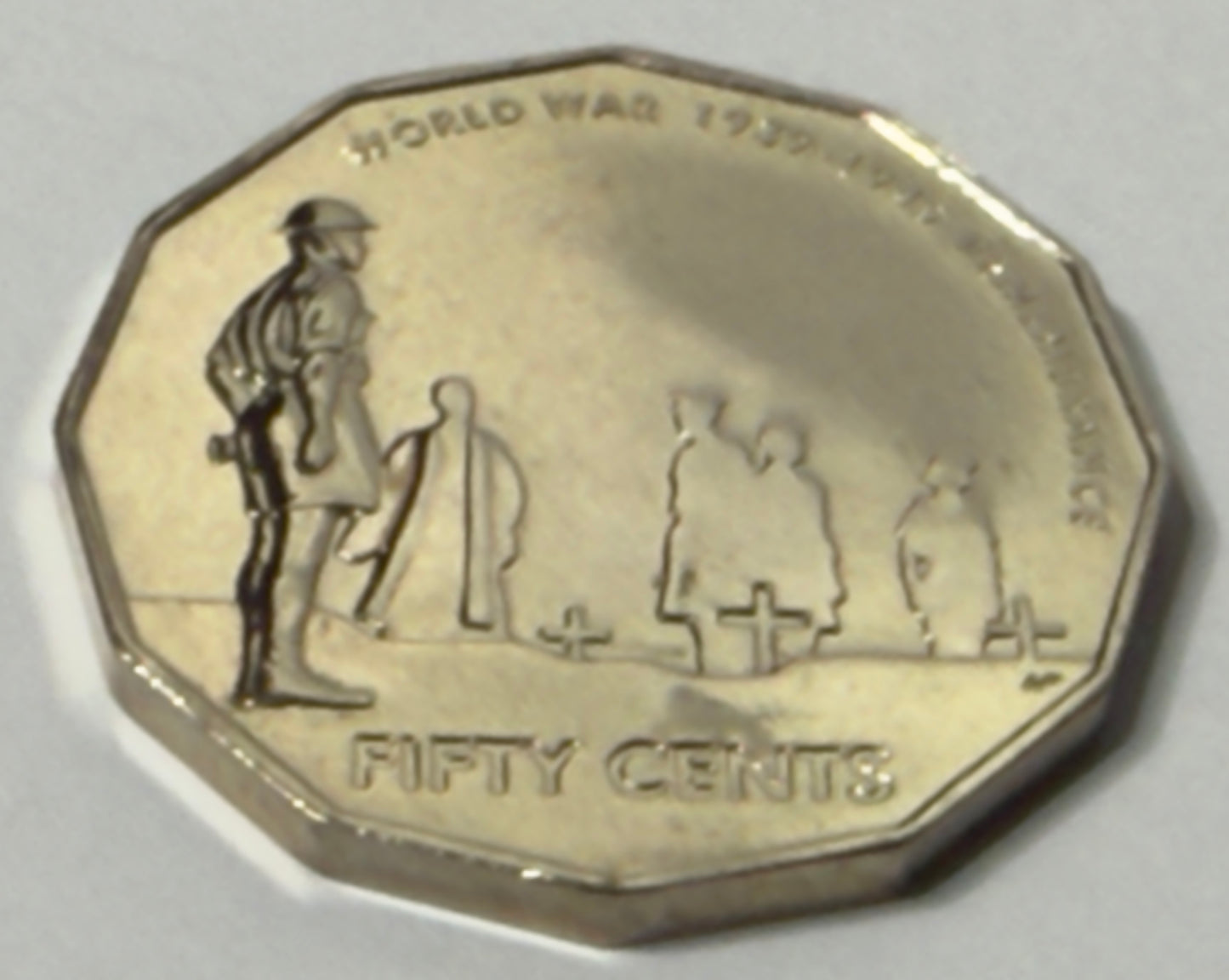 2005 50 Cent Coin - Uncirculated - 60th Anniversary Of WW2 - Comes In 2x2