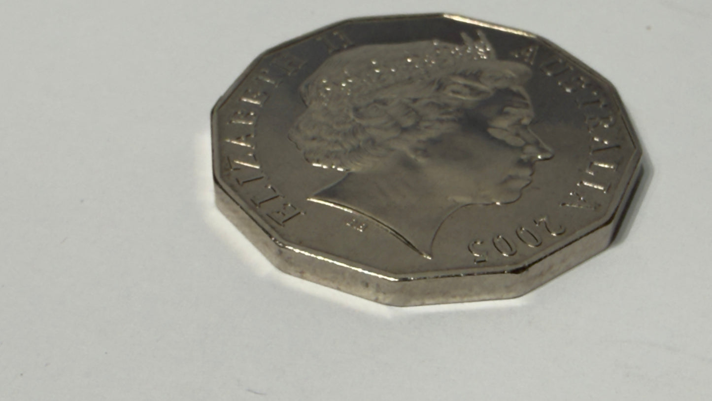 2005 50 Cent Coin - Uncirculated - 60th Anniversary Of WW2 - Comes In 2x2
