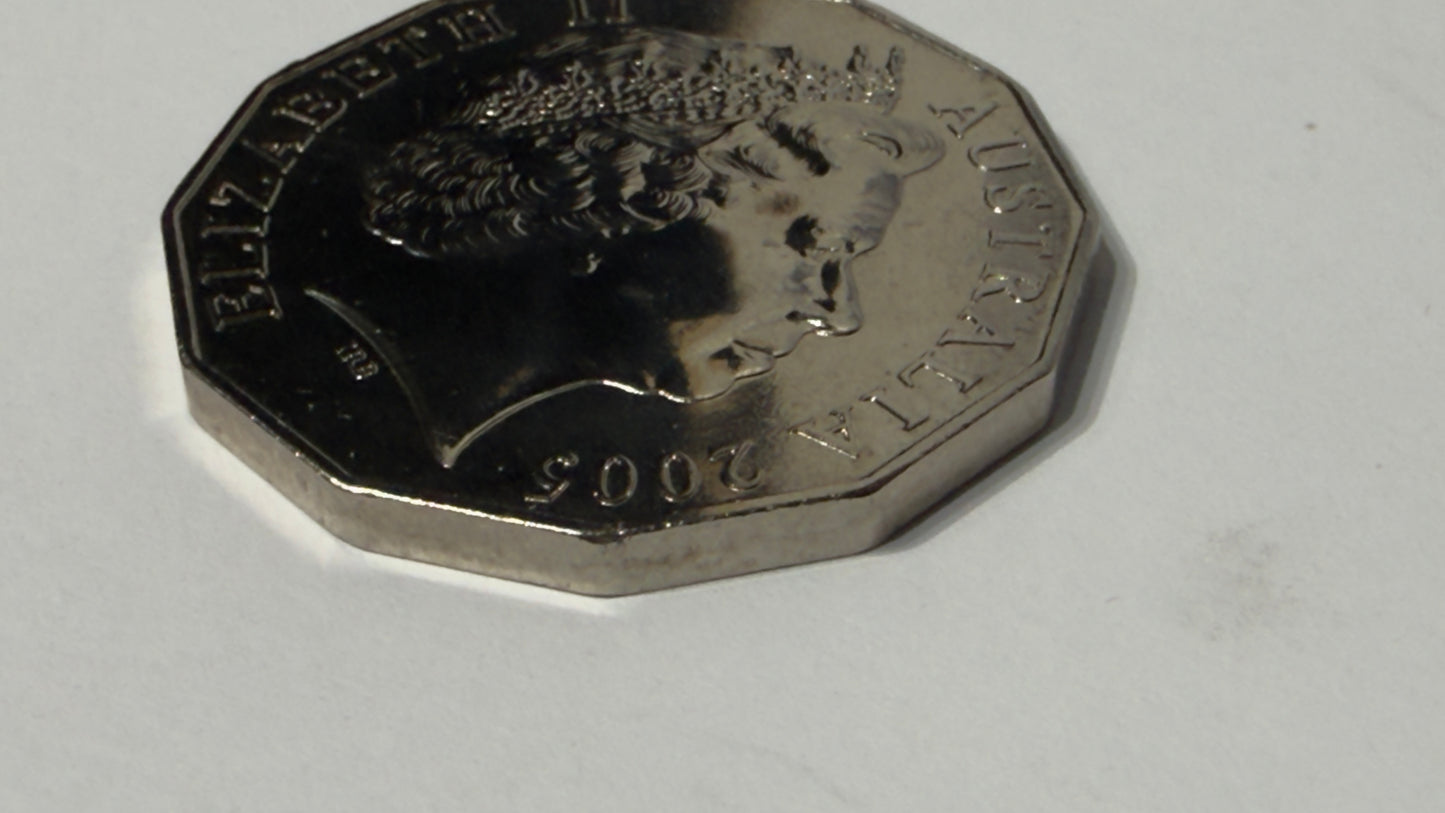 2005 50 Cent Coin - Uncirculated - 60th Anniversary Of WW2 - Comes In 2x2