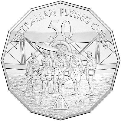 2014 50 Cent Carded Coin  - Australian Flying Corps - Australia At War - New Age Numismatics
