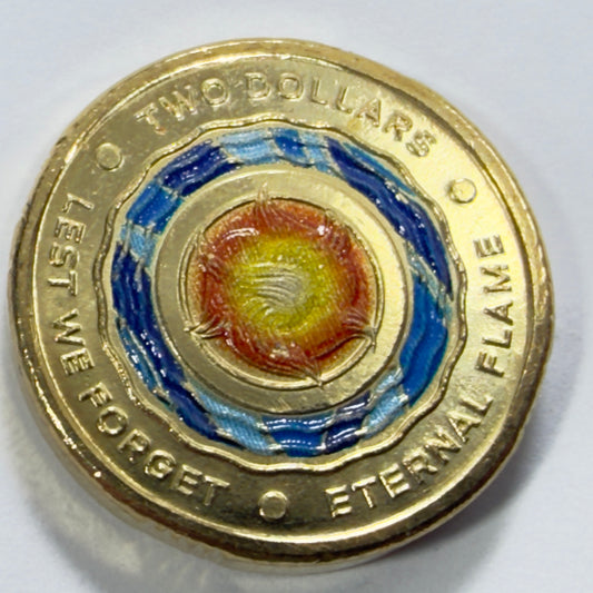 2018 $2 Coin - Uncirculated - Eternal Flame - Lest We Forget - Comes In 2x2