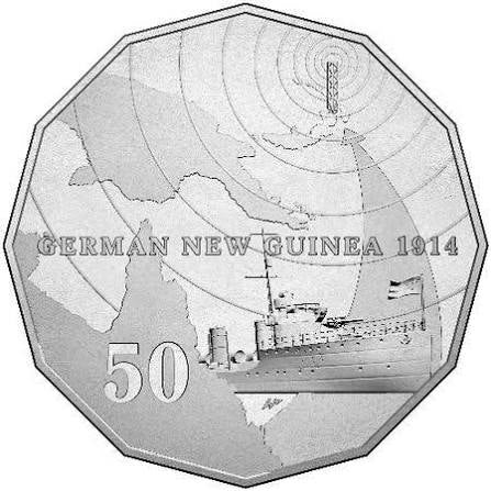 2014 50 Cent Carded Coin - German New Guinea 1914 - Australia At War - New Age Numismatics