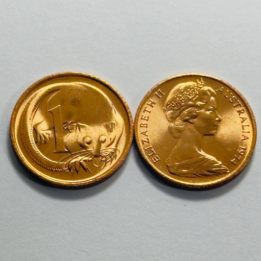 1974 1 Cent Coin - Uncirculated - One Cent 1c - comes in 2x2