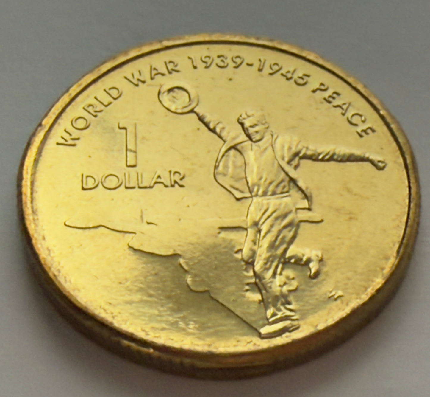 2005 $1 Dancing Man Coin - Uncirculated - 60th Anniversary Of WW2 - In 2x2