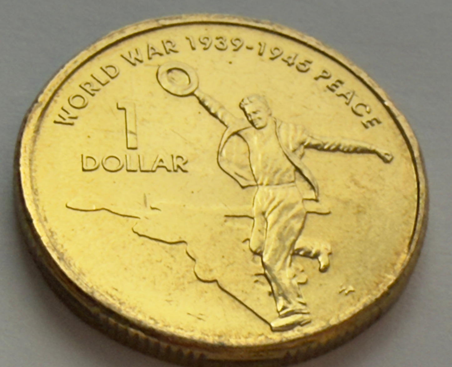 2005 $1 Dancing Man Coin - Uncirculated - 60th Anniversary Of WW2 - In 2x2
