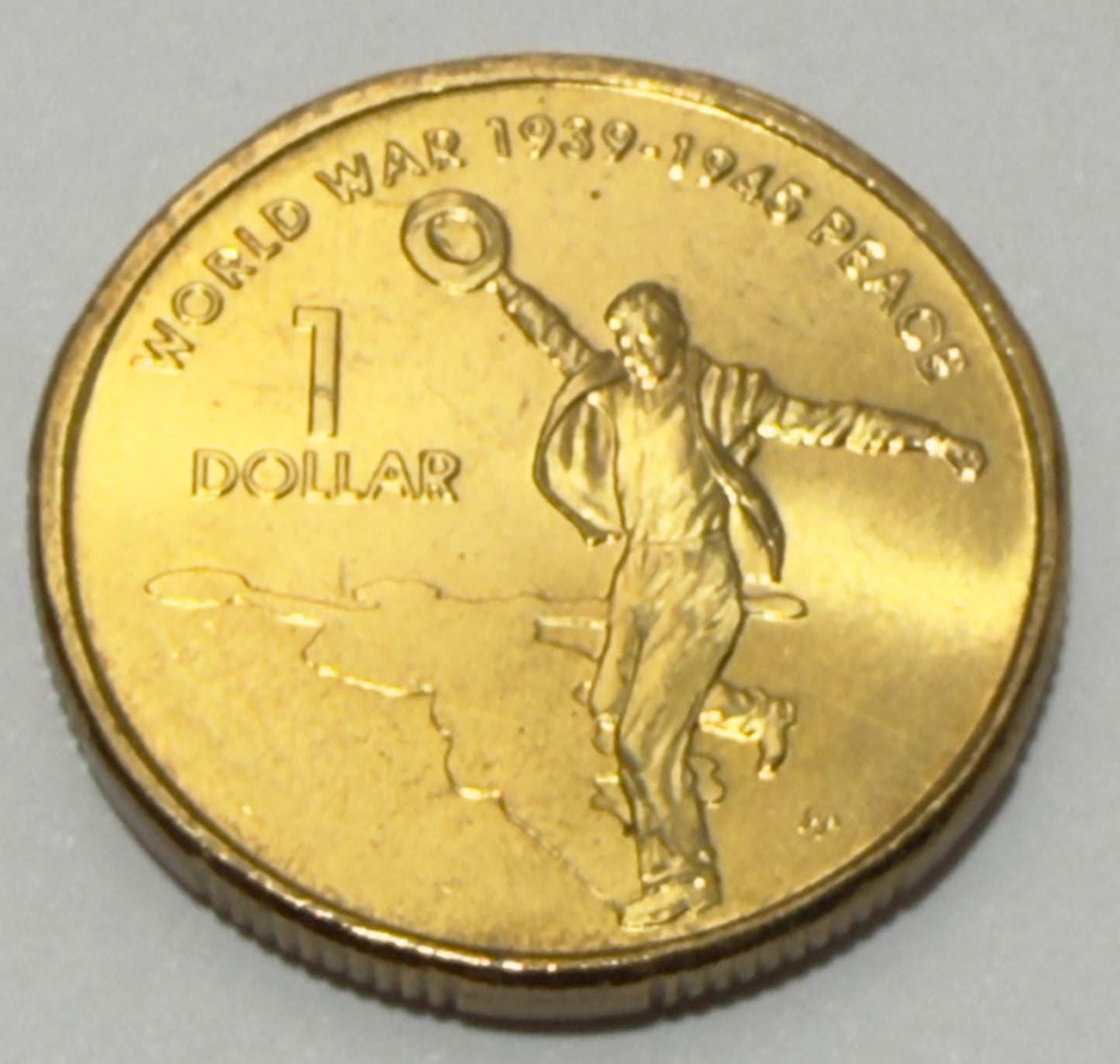 2005 $1 Dancing Man Coin - Uncirculated - 60th Anniversary Of WW2 - In 2x2
