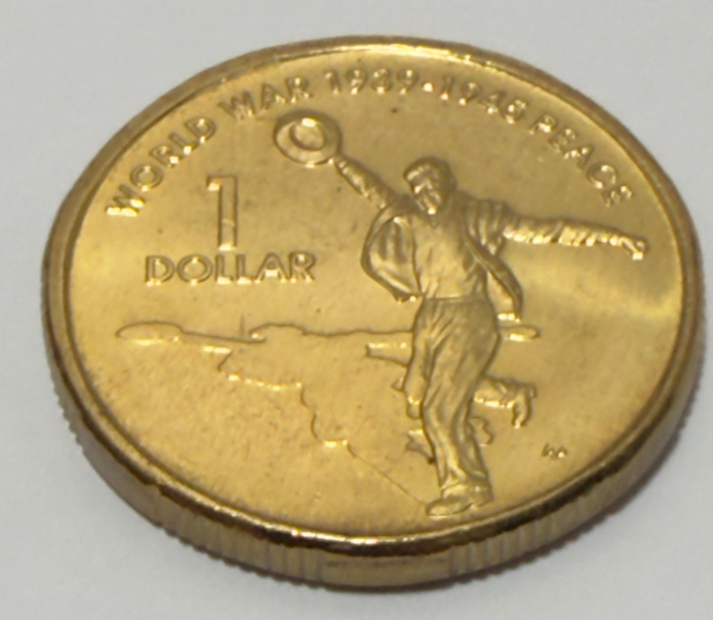 2005 $1 Dancing Man Coin - Uncirculated - 60th Anniversary Of WW2 - In 2x2