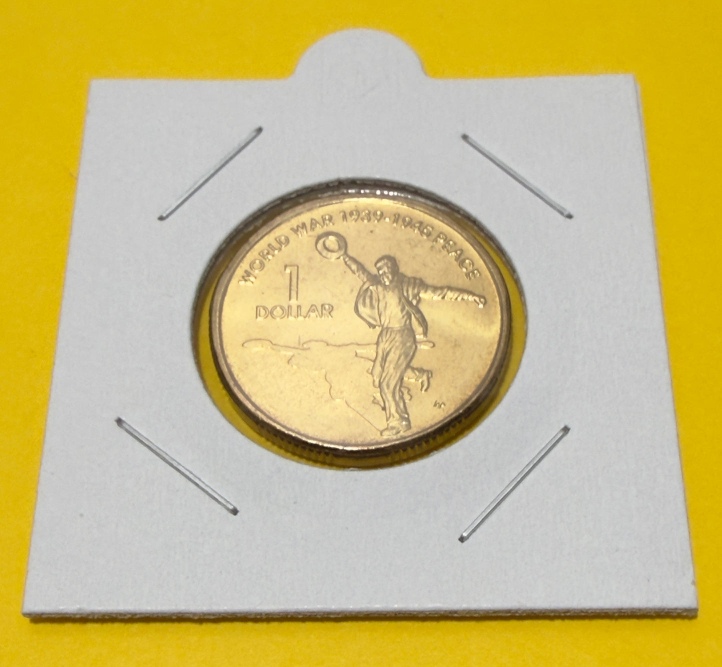 2005 $1 Dancing Man Coin - Uncirculated - 60th Anniversary Of WW2 - In 2x2