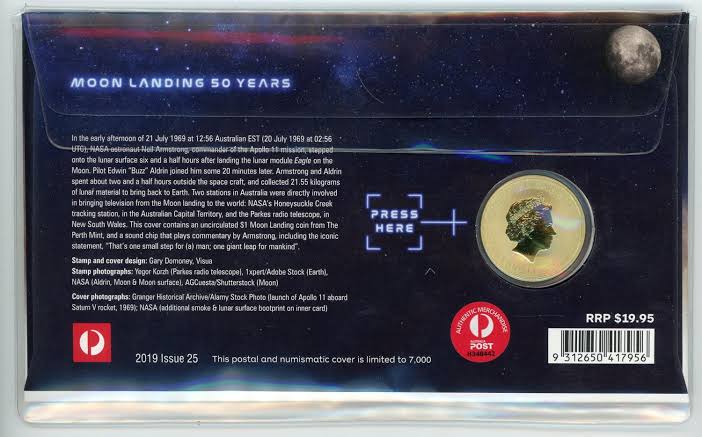 2019 Issue 25 50th Anniversary of the Moon Landing PNC