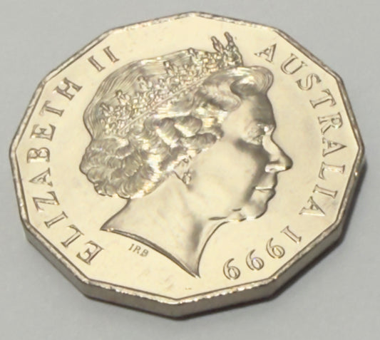 1999 50 Cent Coin - Coat of Arms - Uncirculated - comes in 2x2