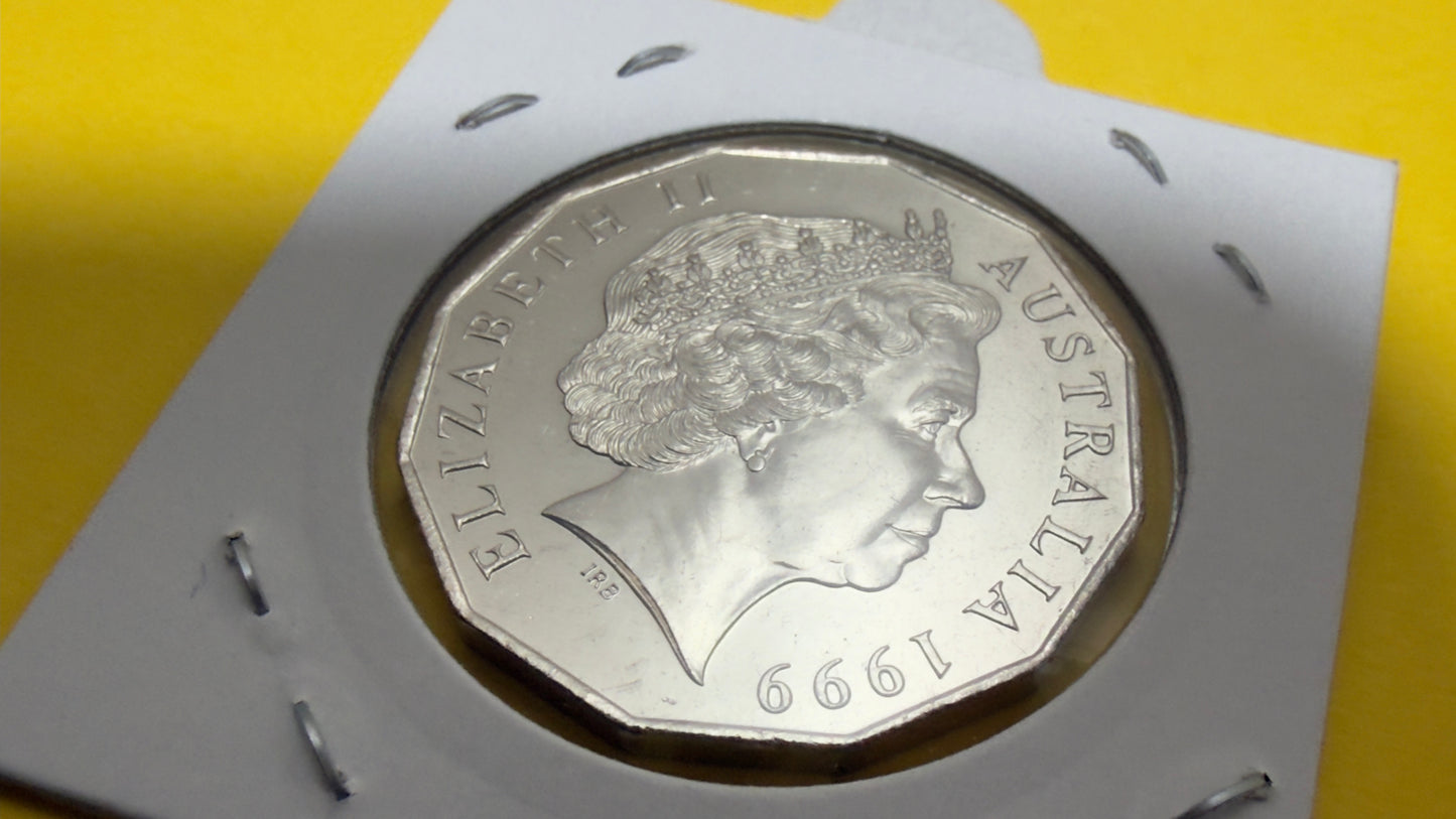1999 50 Cent Coin - Coat of Arms - Uncirculated - comes in 2x2