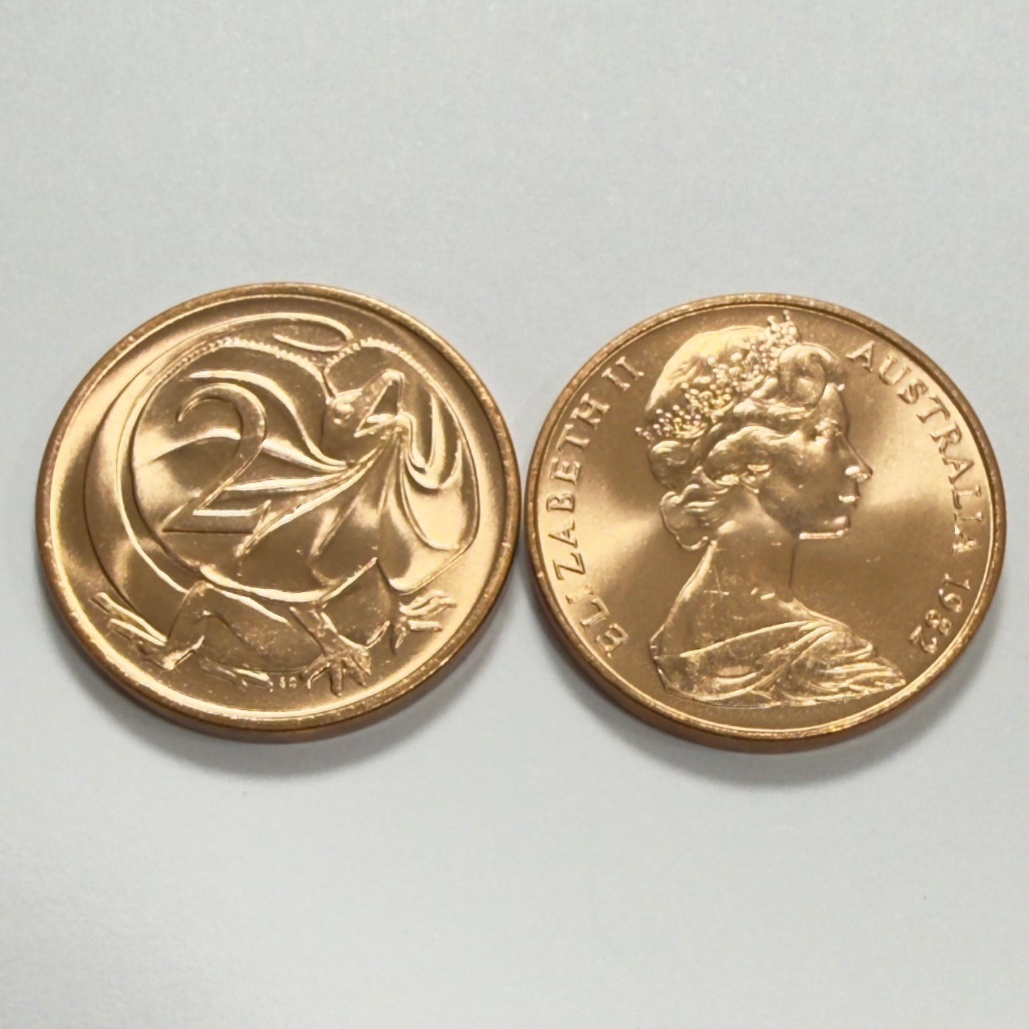 1982 2 Cent Coin - Uncirculated - ex Mint roll - Two Cent 2c - comes in 2x2