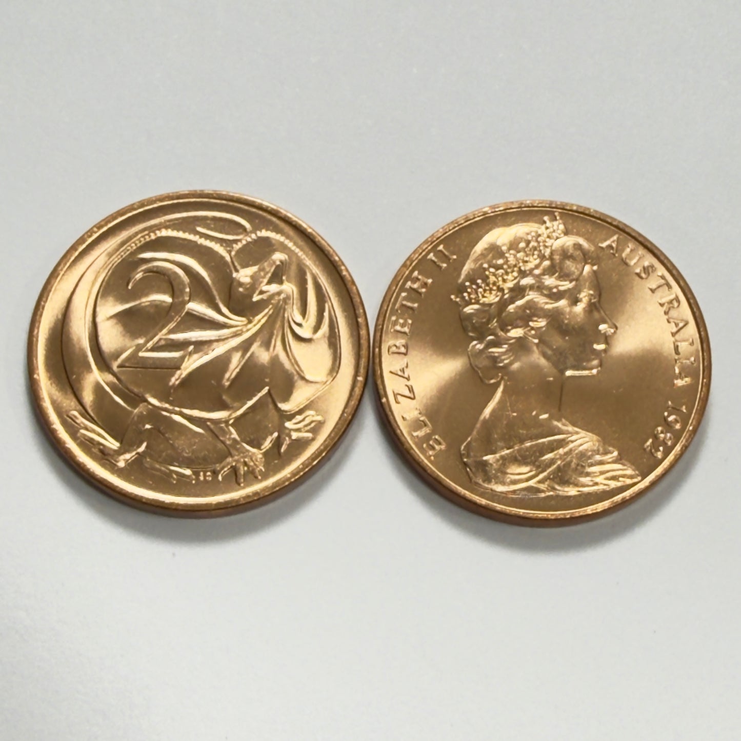 1982 2 Cent Coin - Uncirculated - ex Mint roll - Two Cent 2c - comes in 2x2