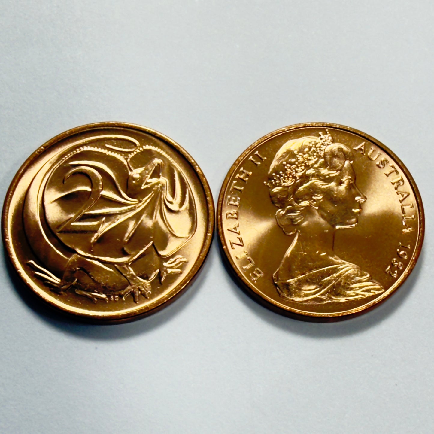 1982 2 Cent Coin - Uncirculated - ex Mint roll - Two Cent 2c - comes in 2x2
