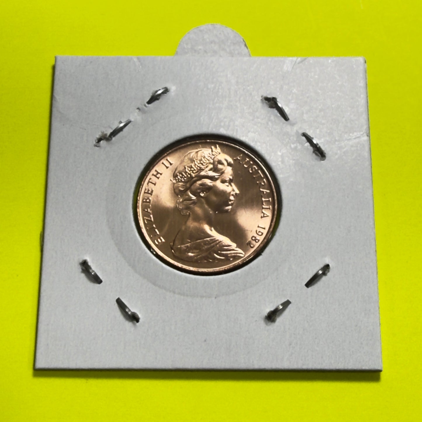 1982 2 Cent Coin - Uncirculated - ex Mint roll - Two Cent 2c - comes in 2x2