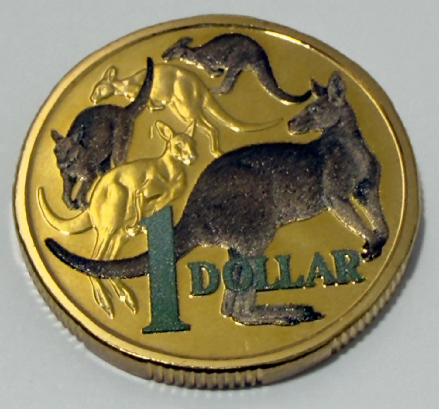 2014 One Dollar $1 Coin - Coloured AL-BR - Ex Mint Set - comes in $! Capsule