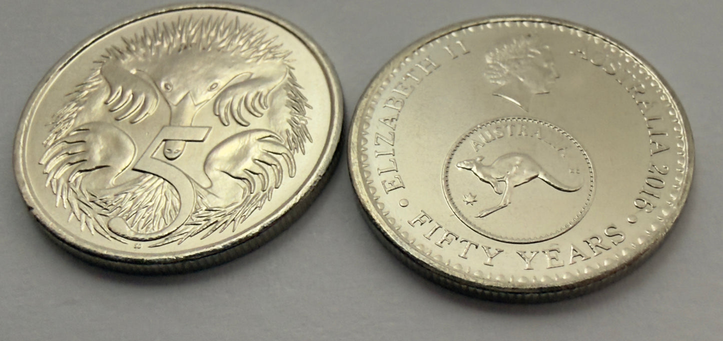 2016 5 Cent Coin - Changeover 50 Years of Decimal Currency - Uncirculated