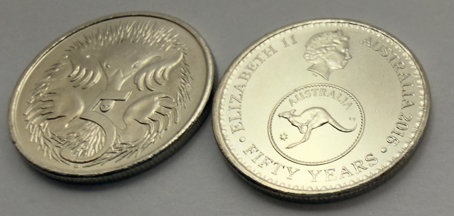 2016 5 Cent Coin - Changeover 50 Years of Decimal Currency - Uncirculated