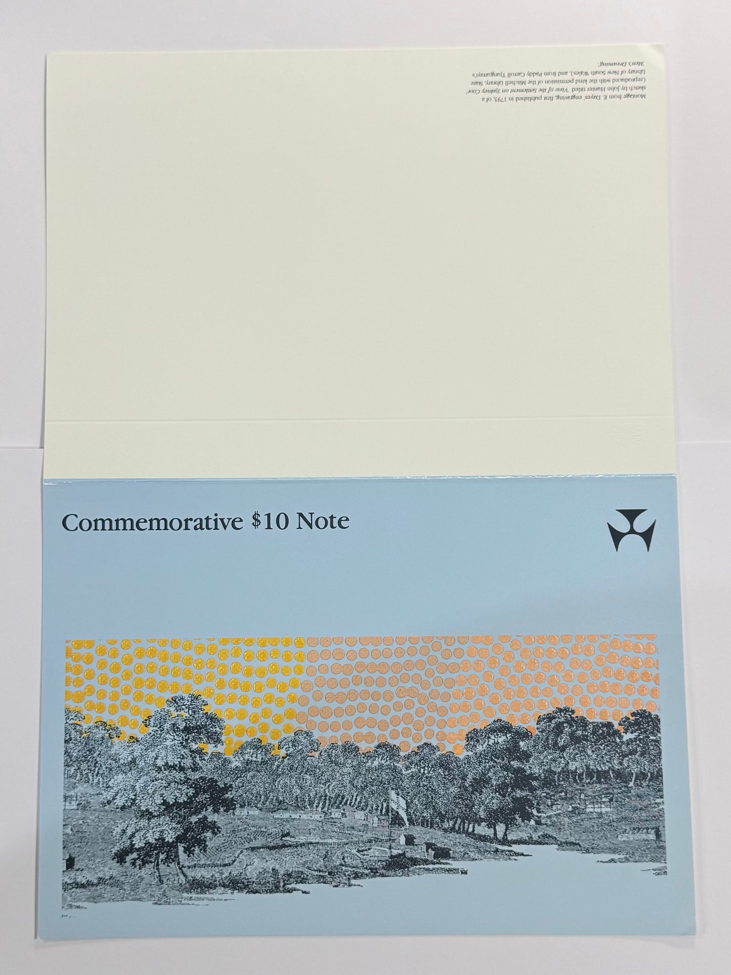 1988 $10 Bicentennial Note folder - Consecutive pair AA 18006599 - AA 18006600 UNC