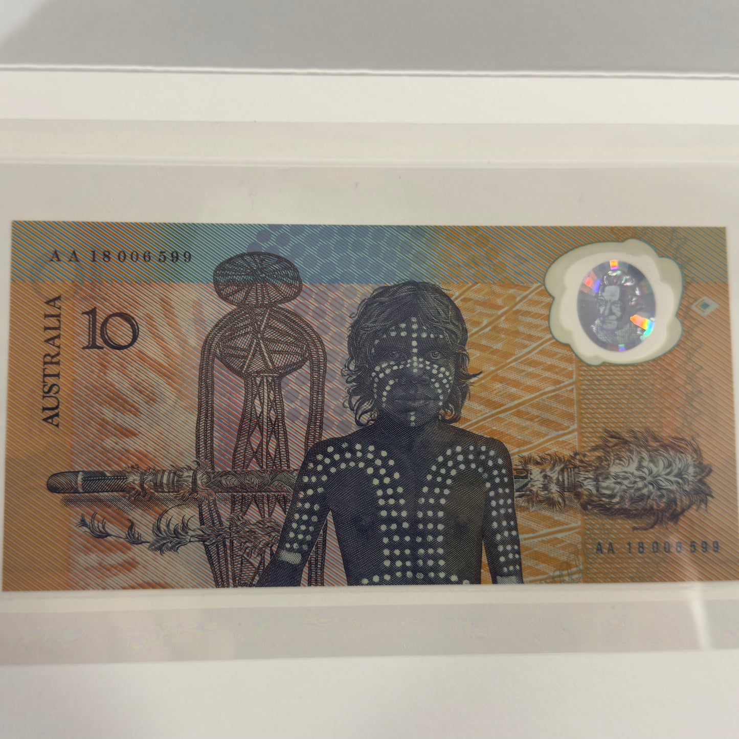 1988 $10 Bicentennial Note folder - Consecutive pair AA 18006599 - AA 18006600 UNC